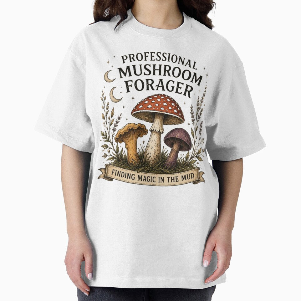 Professional Forager – Vintage Mushroom Cottagecore Nature Lover Design by Moonwoven Studio