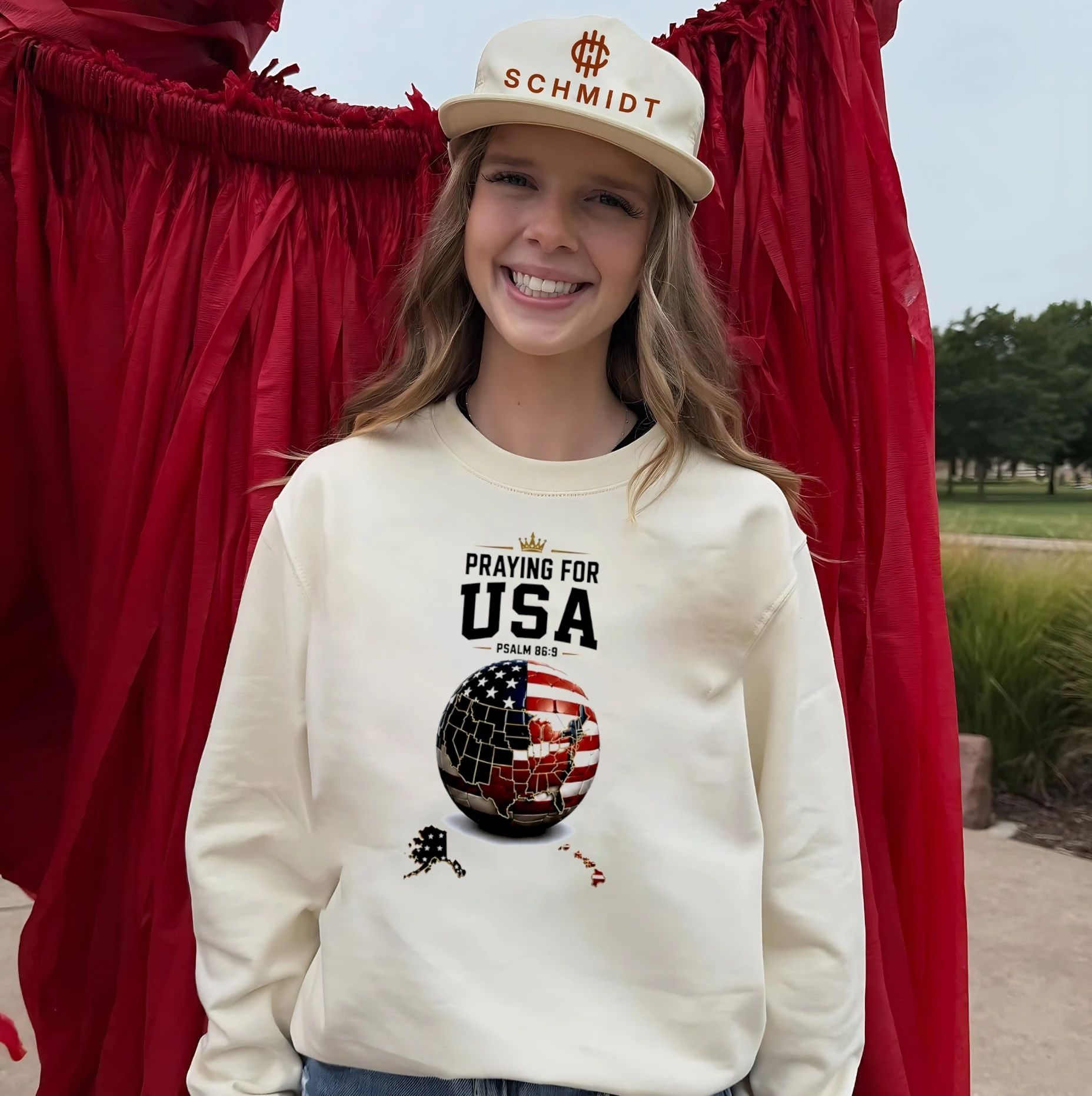 Praying for USA Psalm 86 9 American Flag Soccer Ball shirt