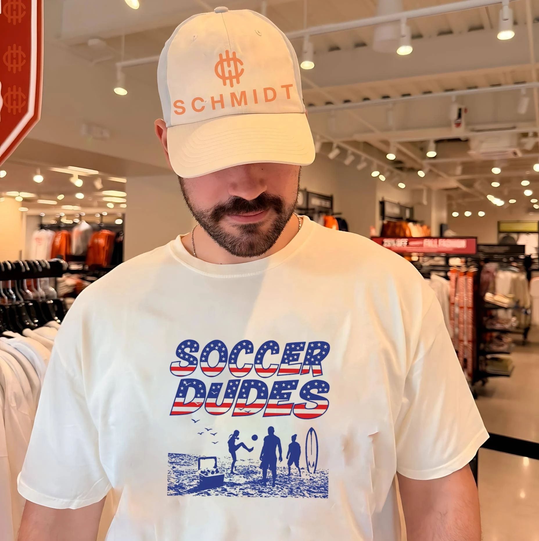 Soccer dudes American flag pattern shirt