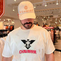 Karl-Anthony Towns in East Hampton Chavarria Eagle Cross Shirt
