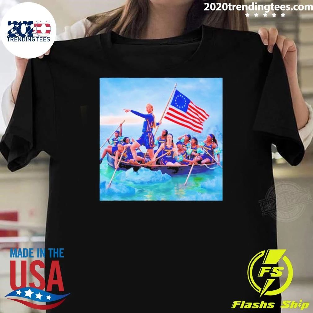 Sophie Cunningham x George Washington Washington Crossing the Delaware Indiana Fever Basketball Parody Shirt
