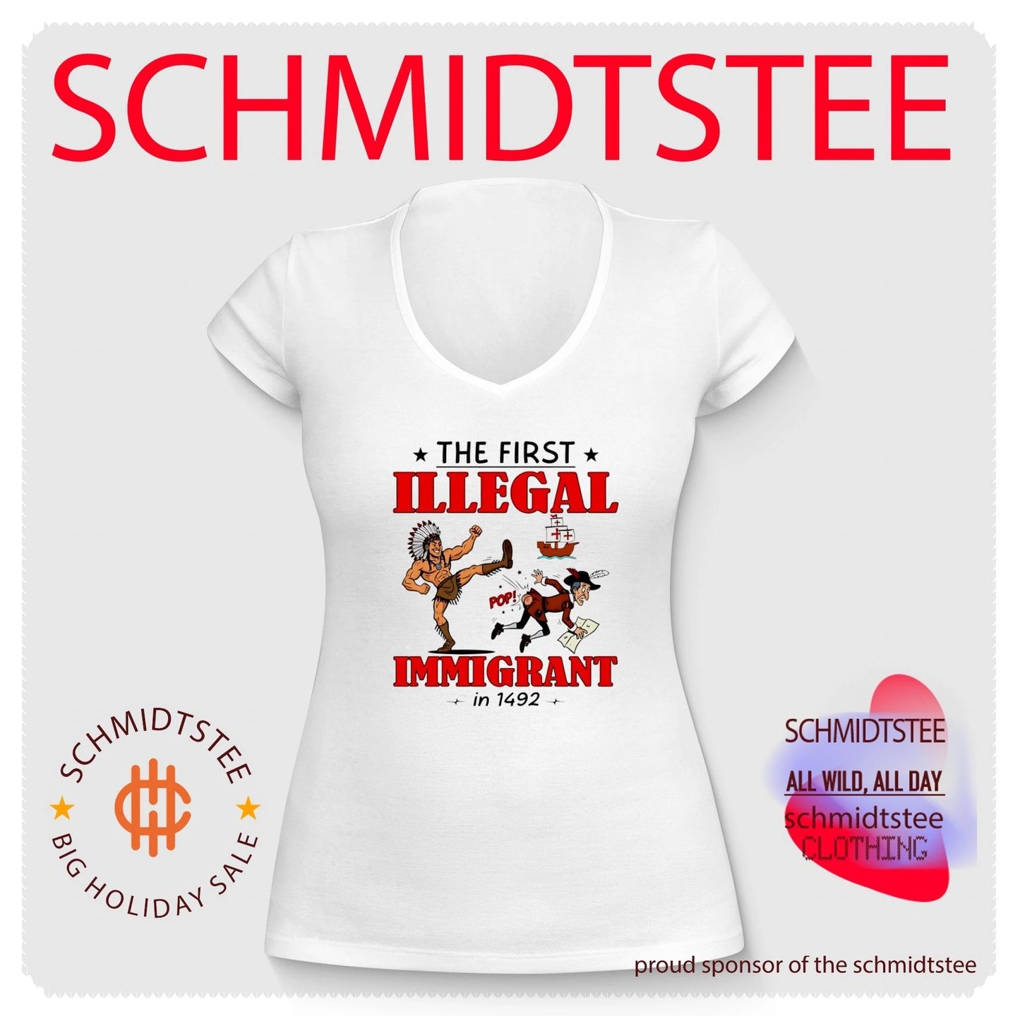 The First Illegal Immigrant in 1492 Christopher Columbus shirt