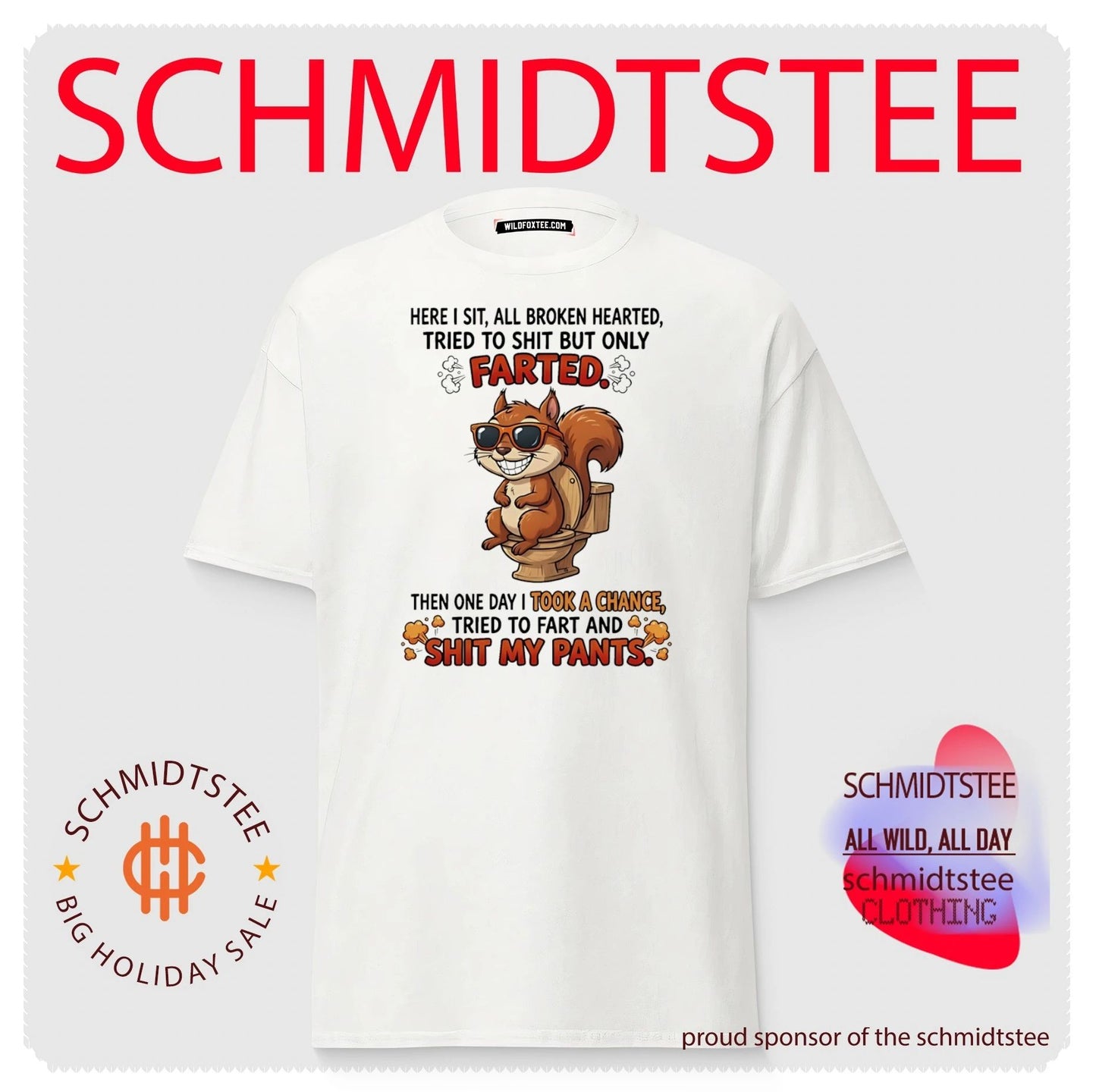 Here I sit all broken hearted tried to shit but only farted cartoon squirrel shirt