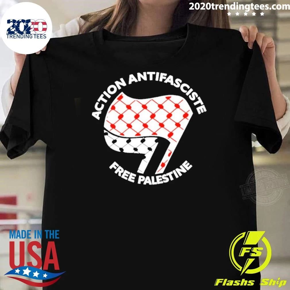 Action Antifasciste Free Palestine Antifa Shirt
