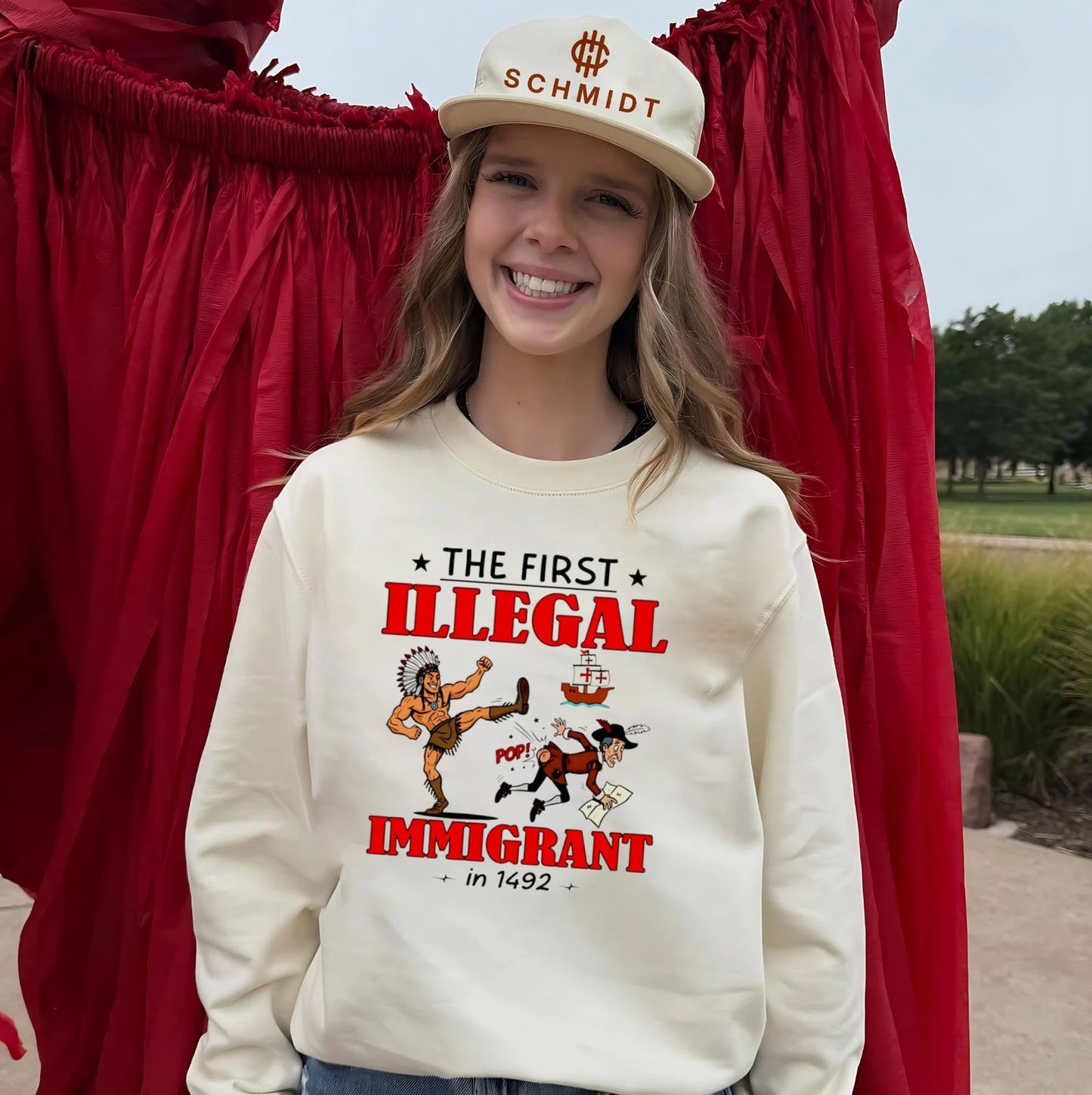 The First Illegal Immigrant in 1492 Christopher Columbus shirt