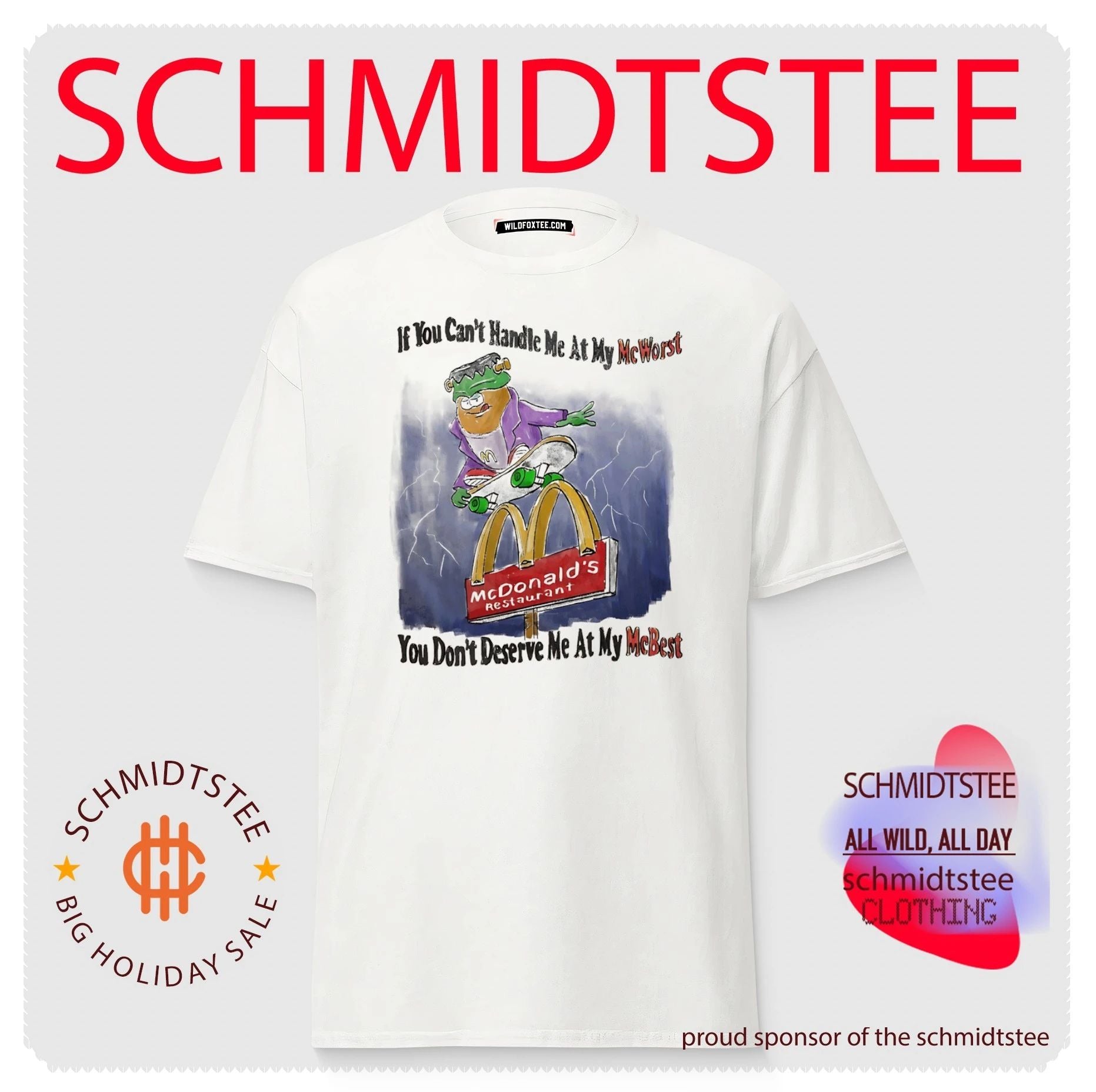 Frankenstein McDonald’s Potato Skater If You Can’t Handle Me at My McWorst shirt