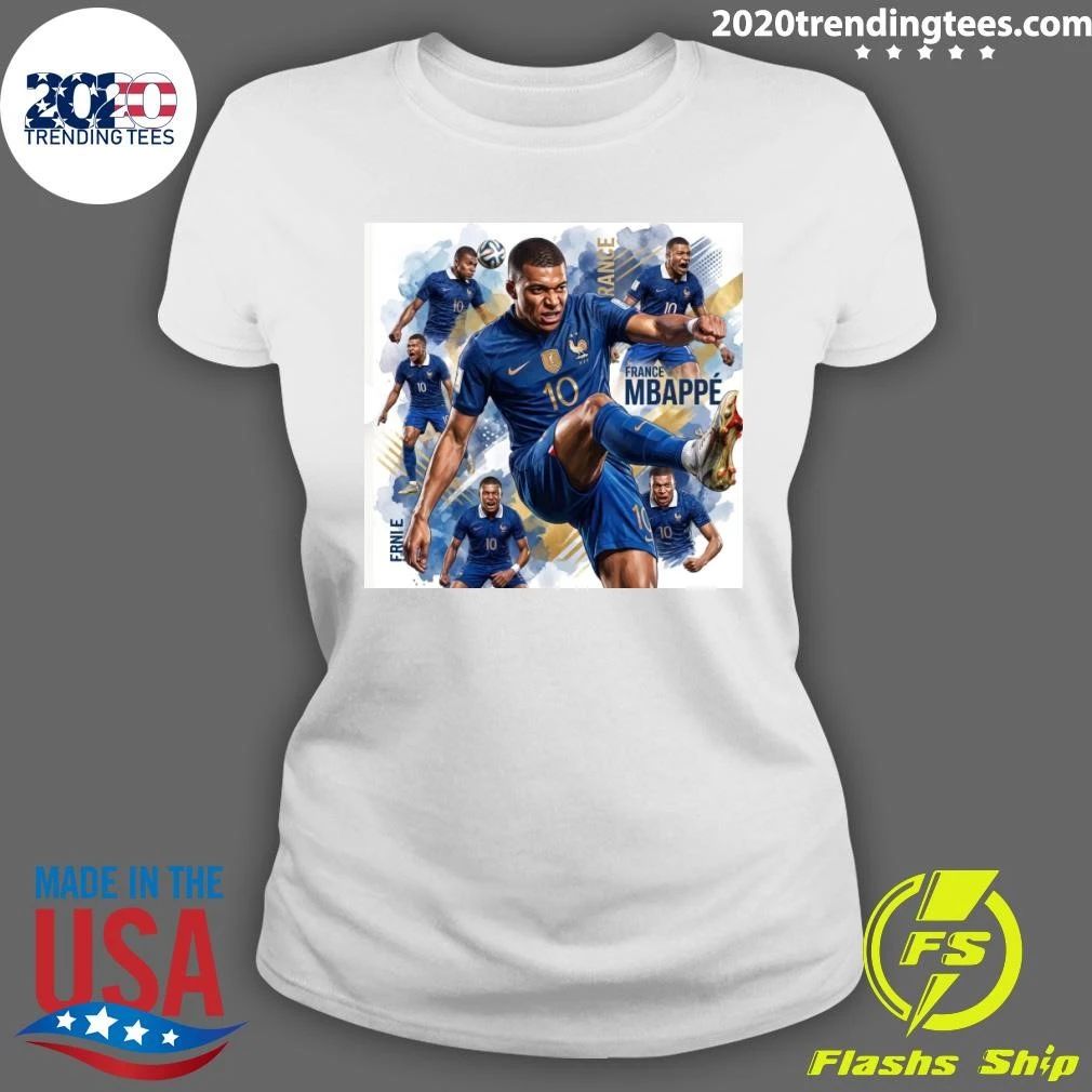 Kylian Mbappé France National Team Soccer Legend Collage Graphic Shirt