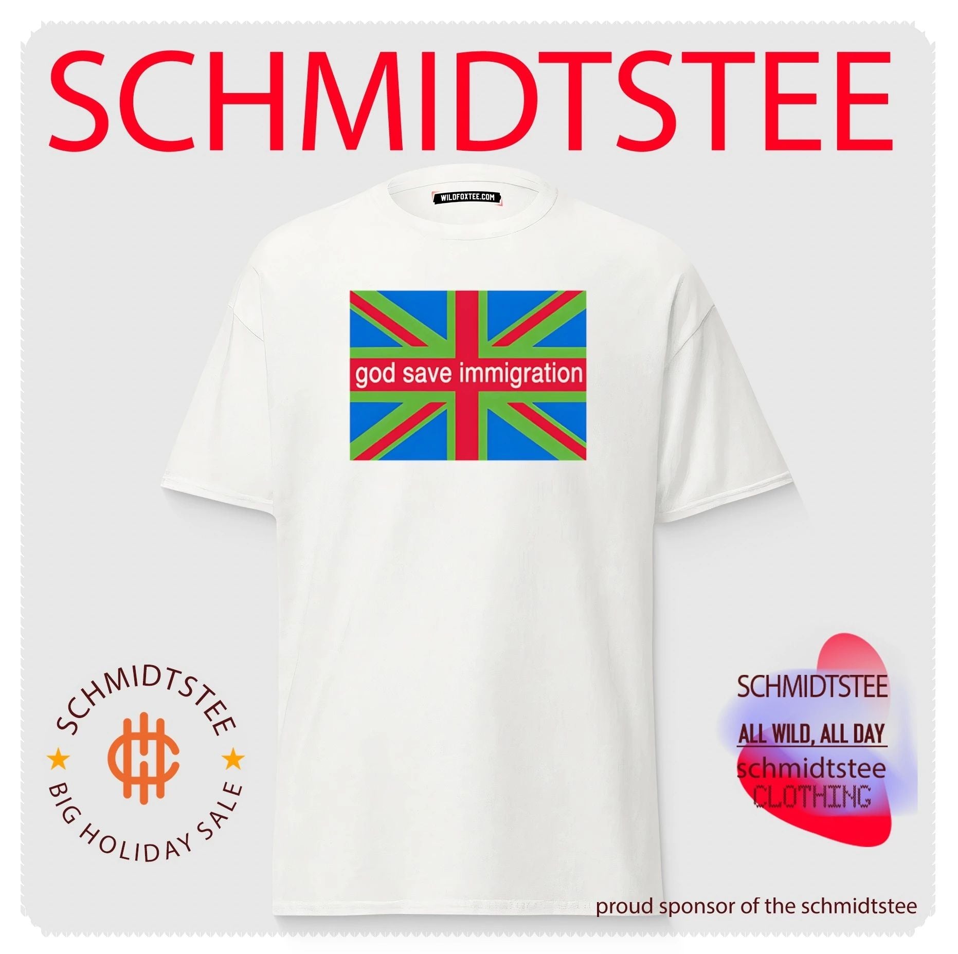 God Save Immigration British Flag political protest shirt
