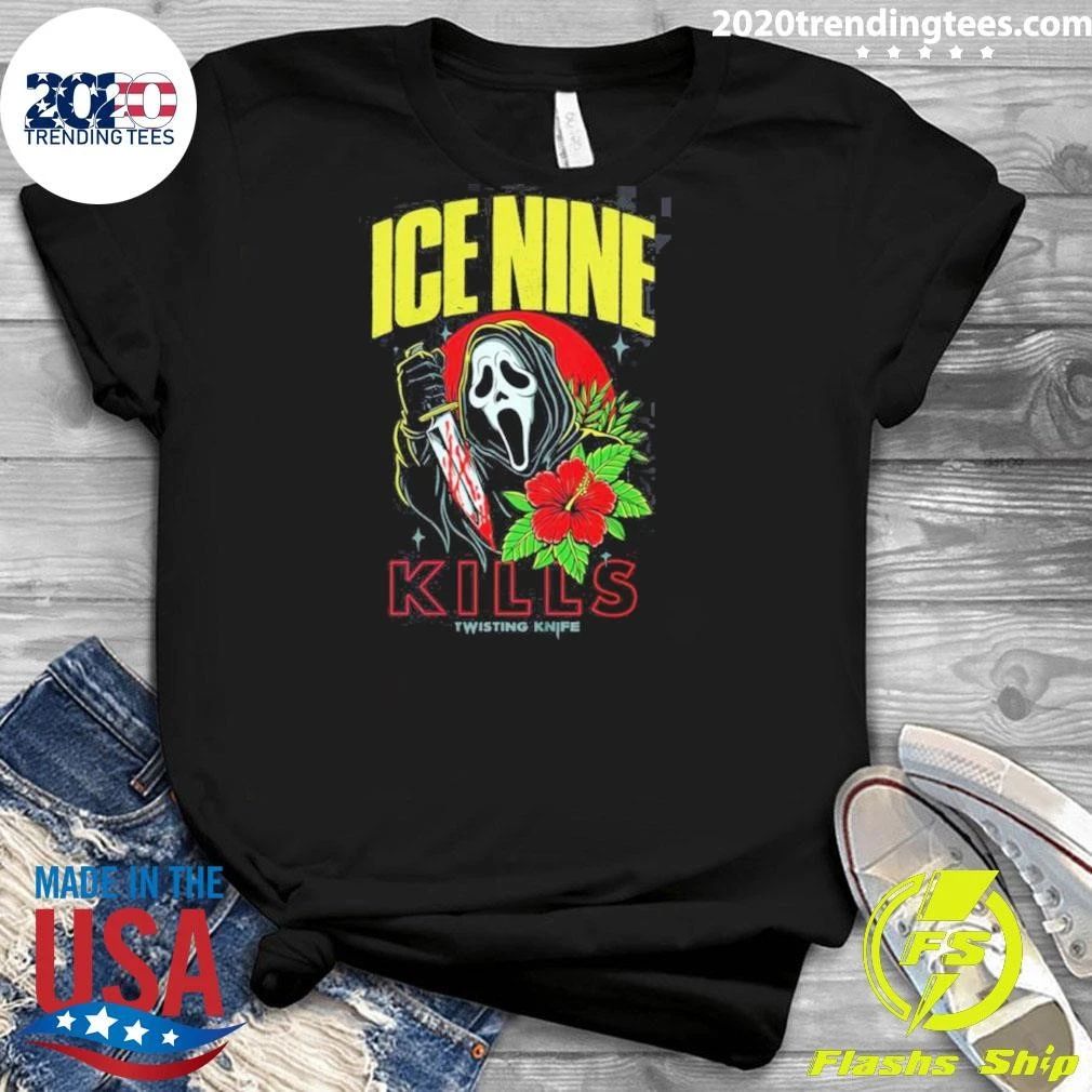 Ice Nine Kills Summer Of Silence 2026 Collection Ghostface Twisting Knife Aloha Sidney Tee Shirt