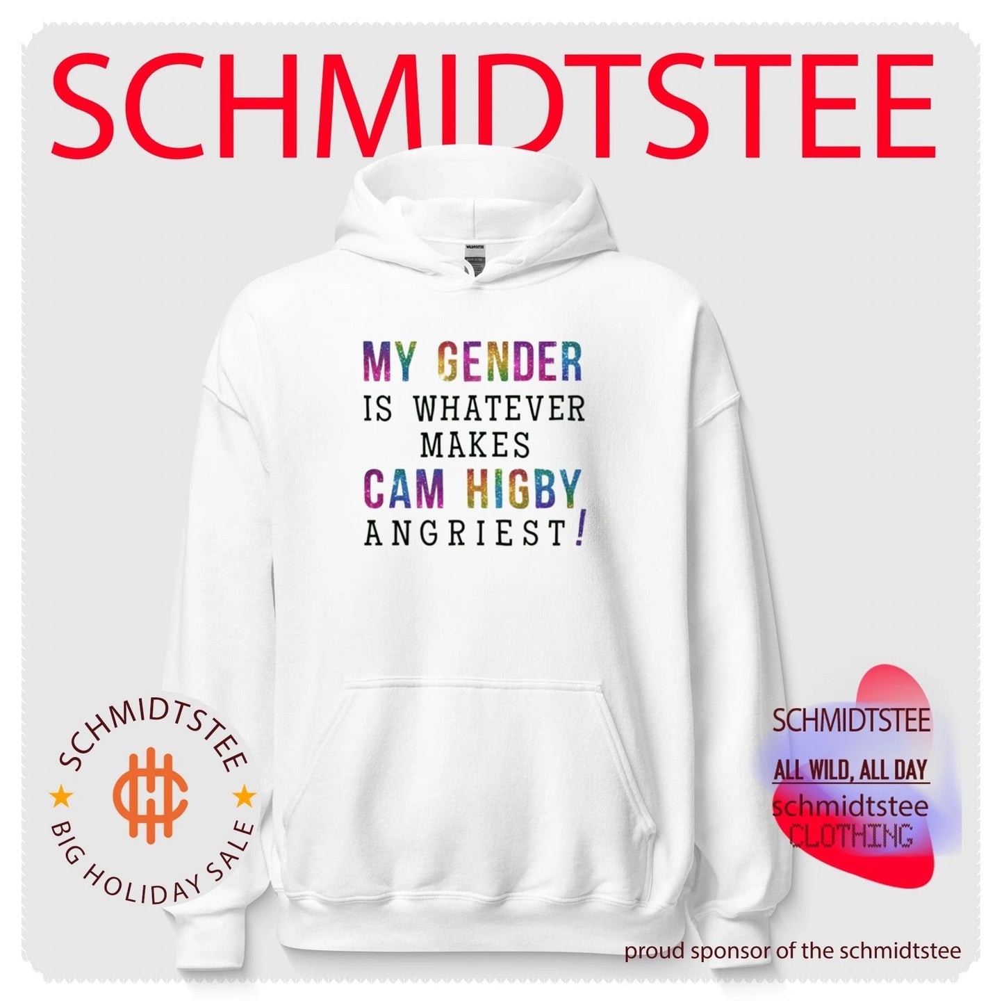 My gender is whatever makes cam higby angriest rainbow glitter funny shirt