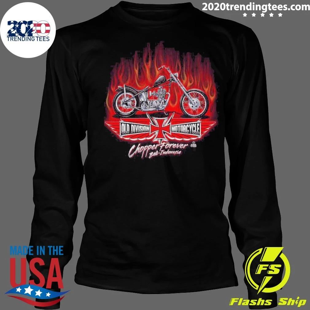 Old Division Motorcycle Chopper Forever Bali Indonesia Tee Shirt