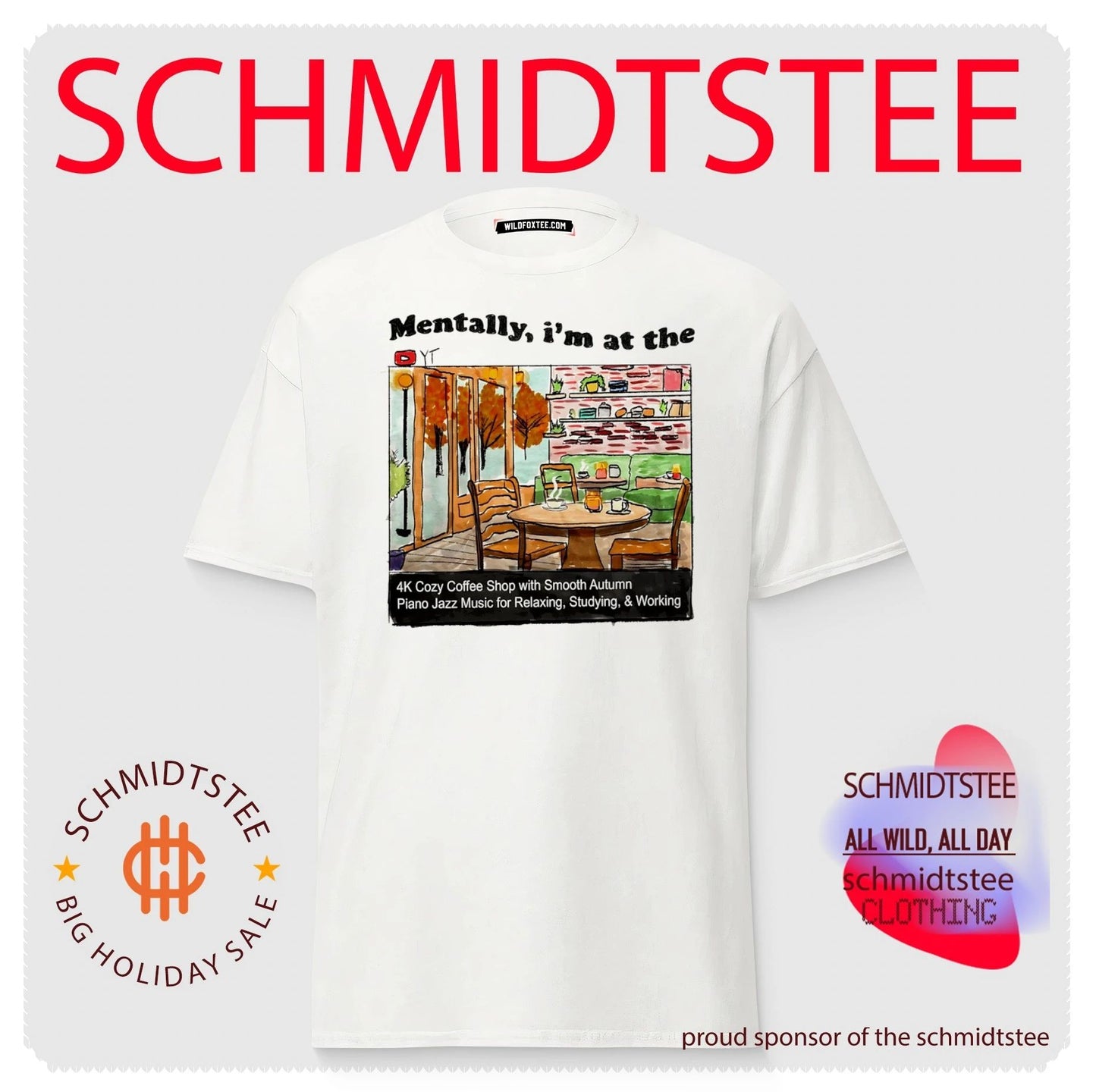 Mentally I Am at the Cozy Coffee Shop Autumn Jazz YouTube Video shirt