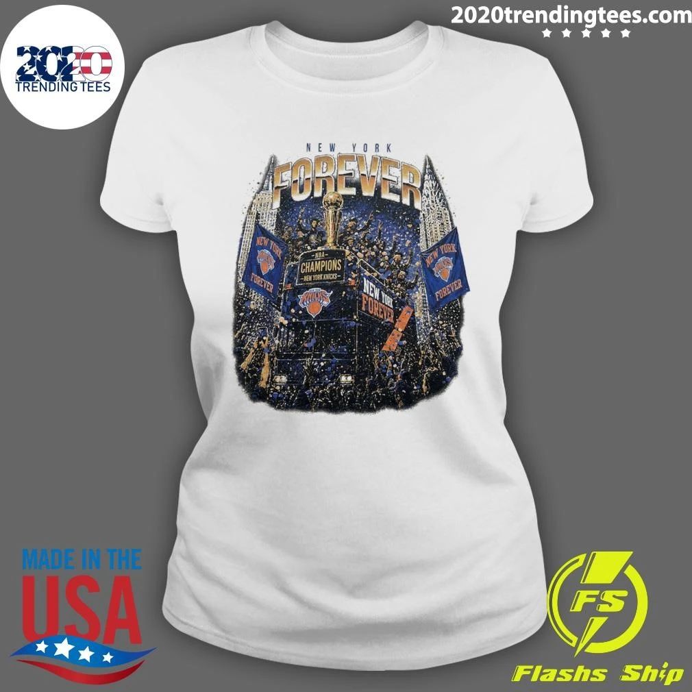 2026 NBA Finals Champions New York Forever Knicks Cream Parade Shirt