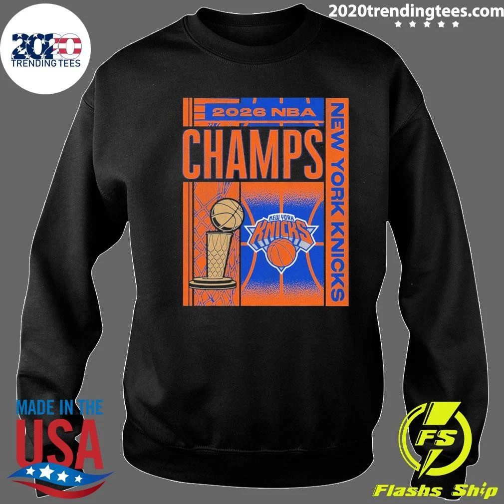 Sportiqe Knicks 2026 NBA Champions Navy Comfy Tee Shirt