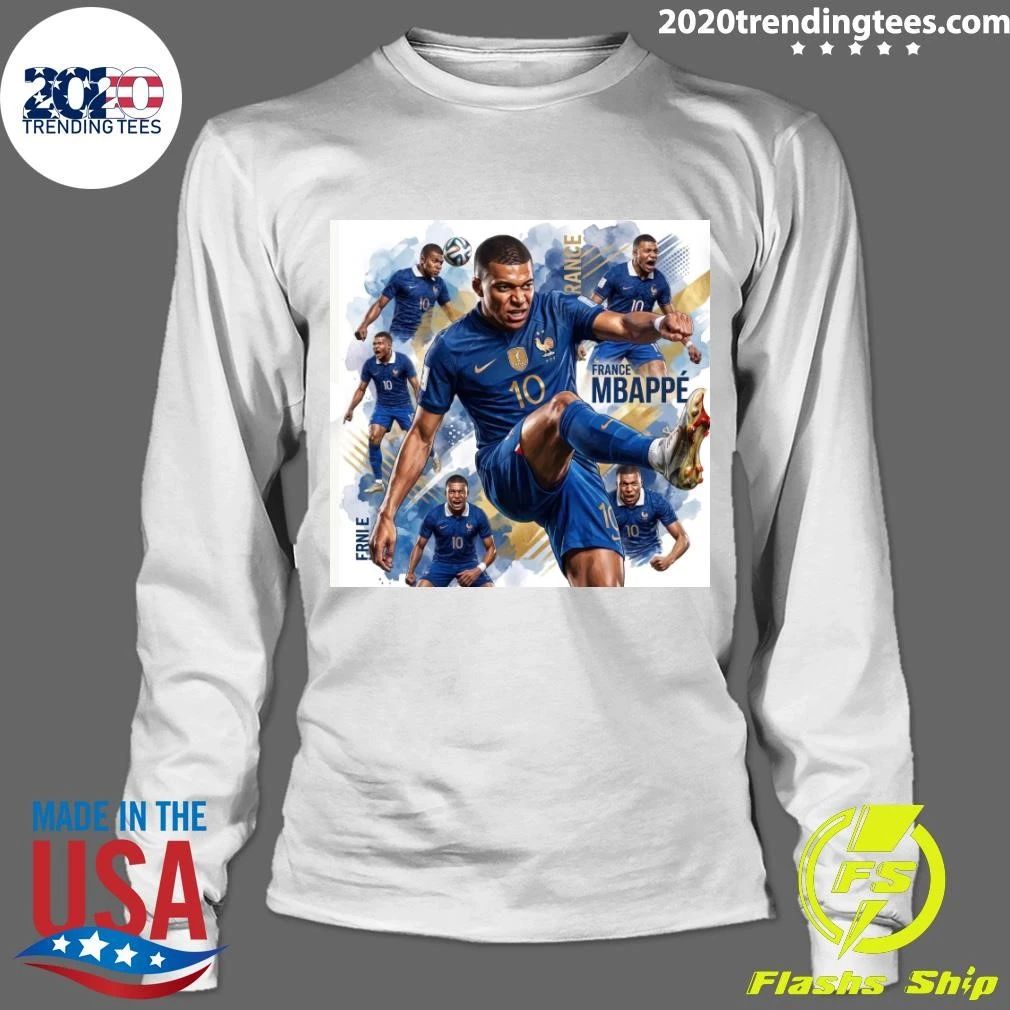 Kylian Mbappé France National Team Soccer Legend Collage Graphic Shirt