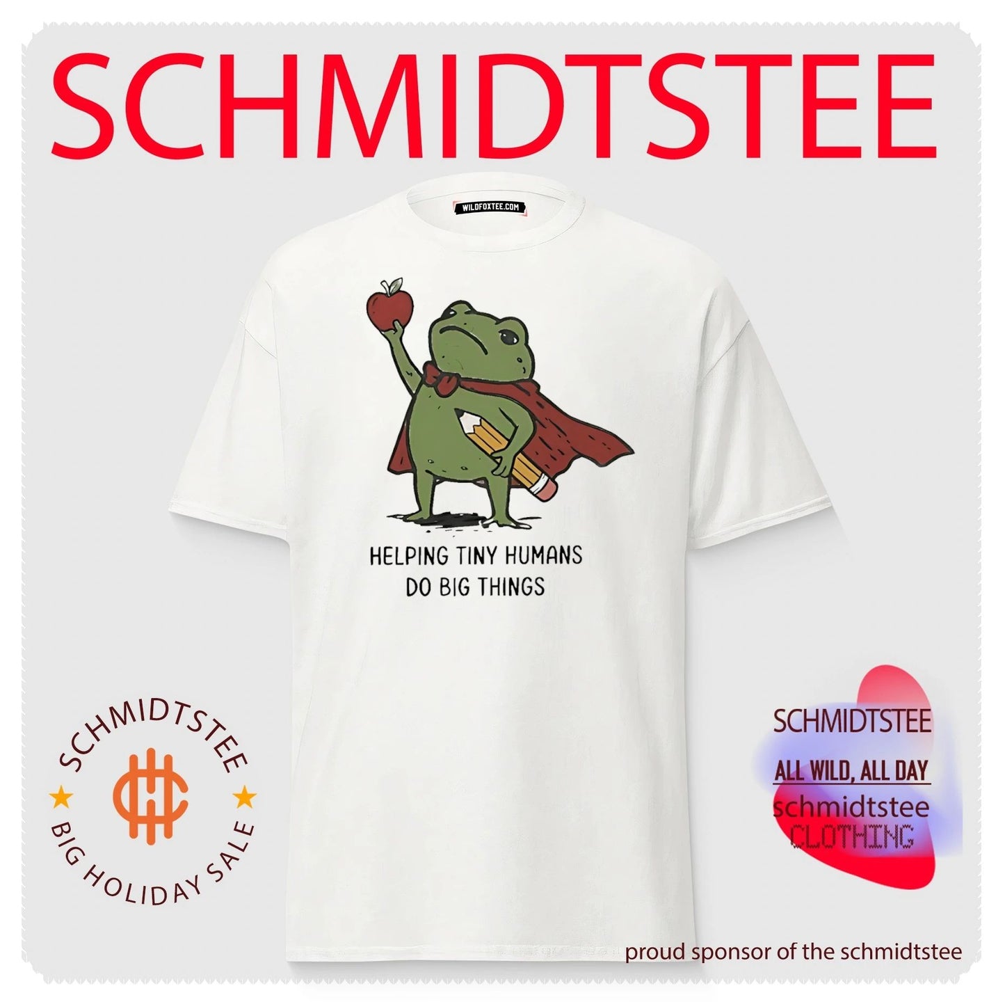 Cartoon frog helping tiny humans do big things shirt