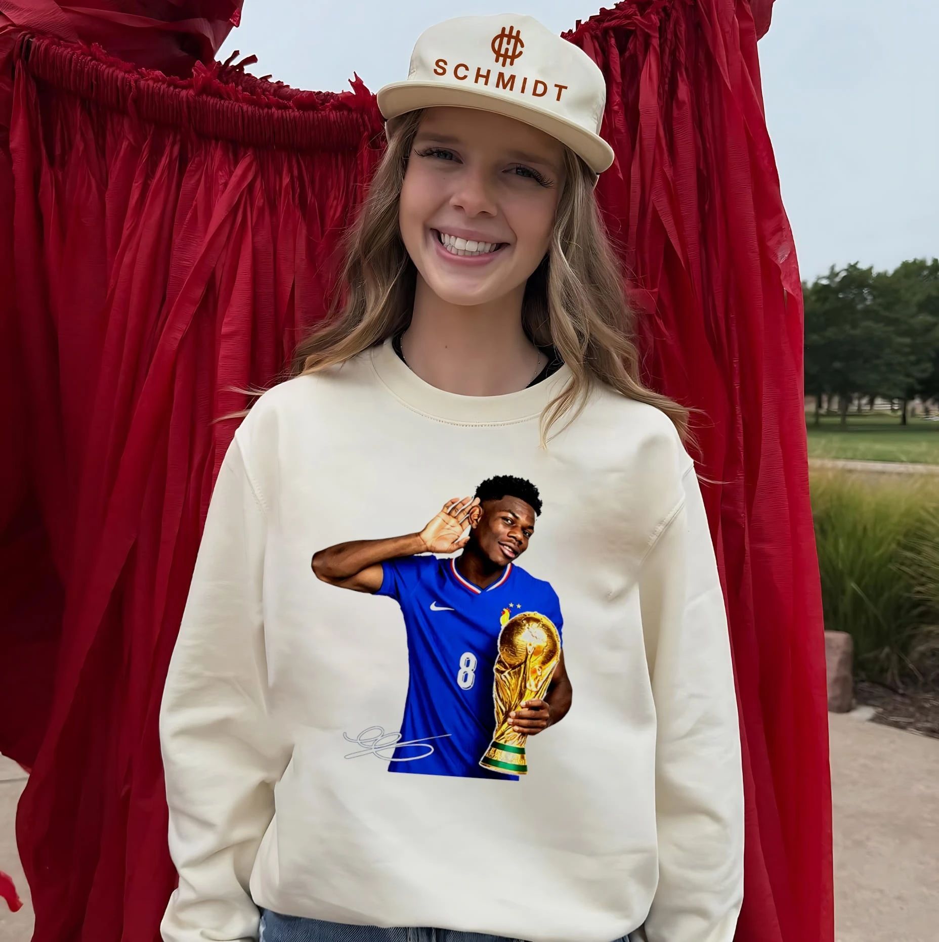 Aurelien Tchouameni France National Team World Cup Champion trophy signature shirt