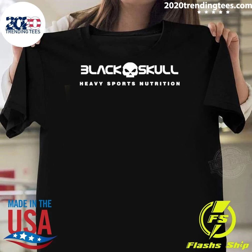 Cielo Carmín Black Skull Heavy Sports Nutrition Shirt