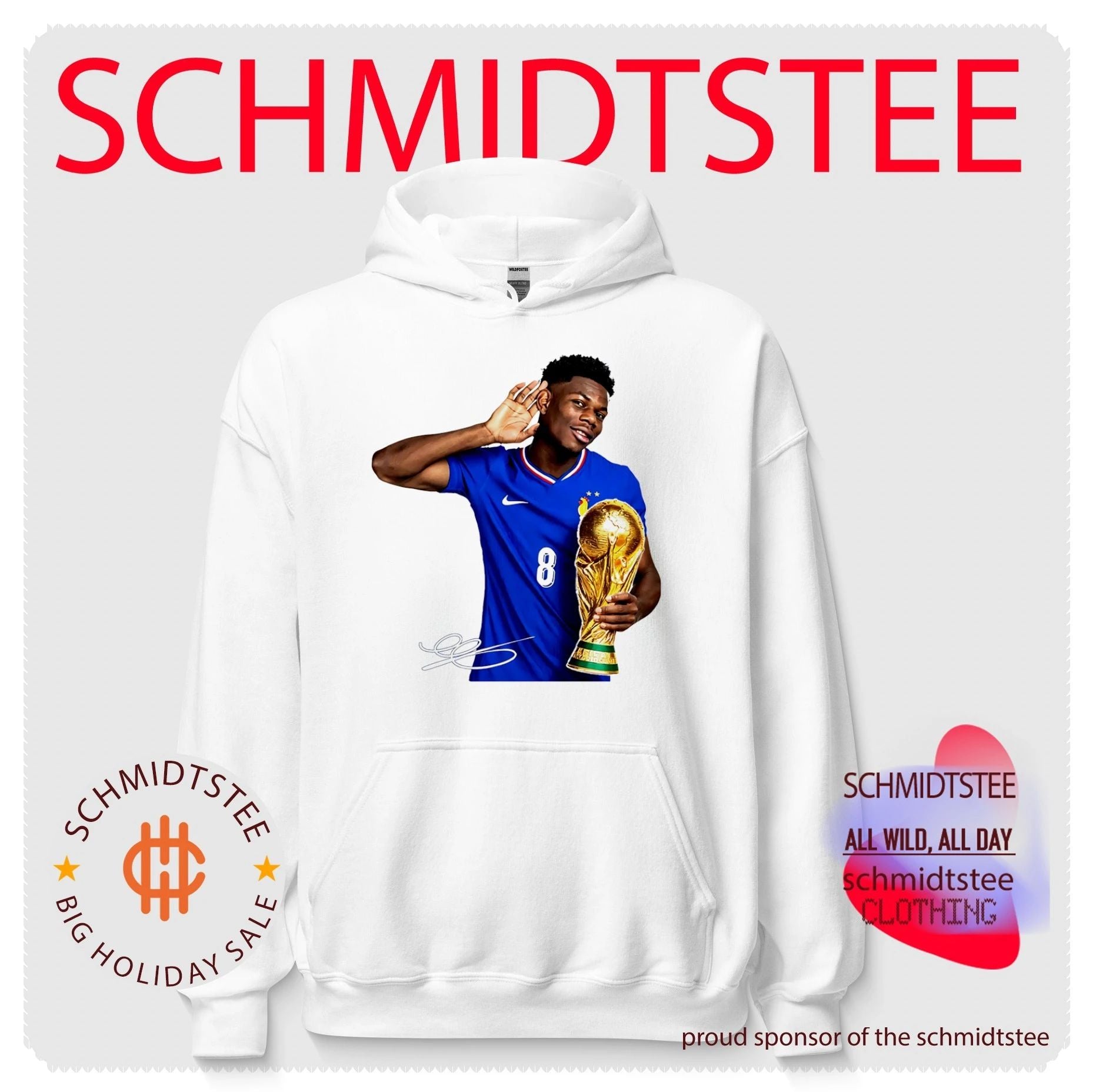 Aurelien Tchouameni France National Team World Cup Champion trophy signature shirt