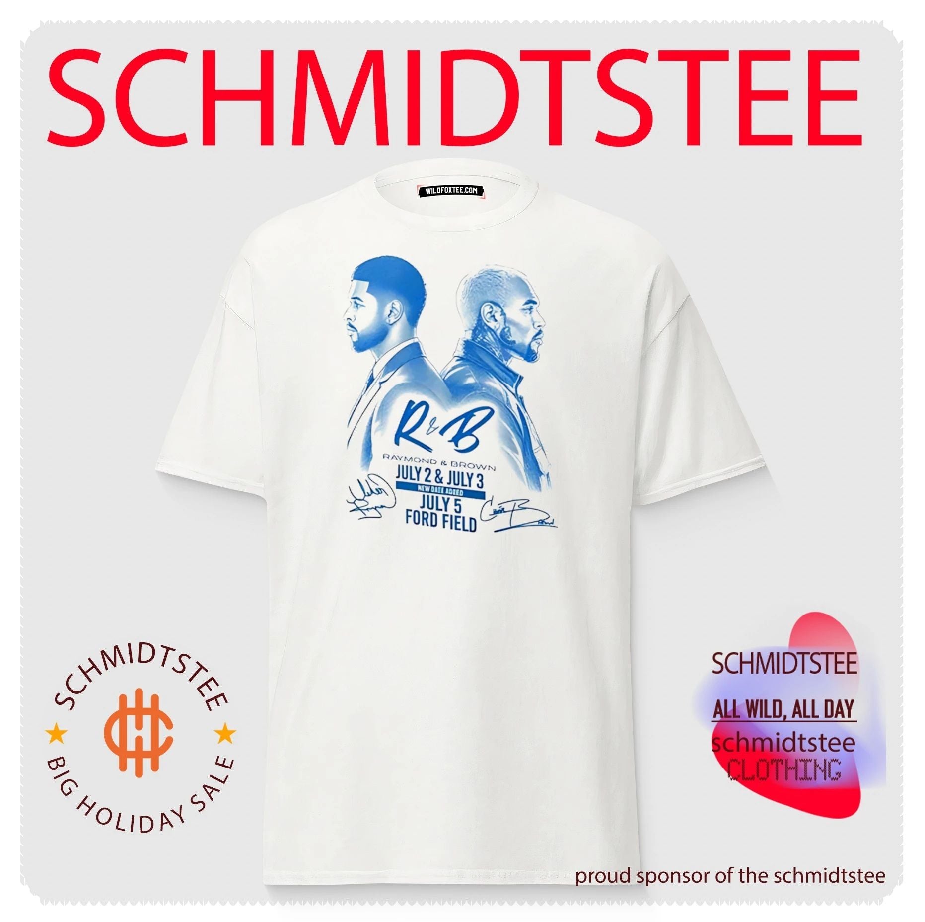 Chris Brown x Usher Raymond x Detroit Lions The R&B Tour shirt