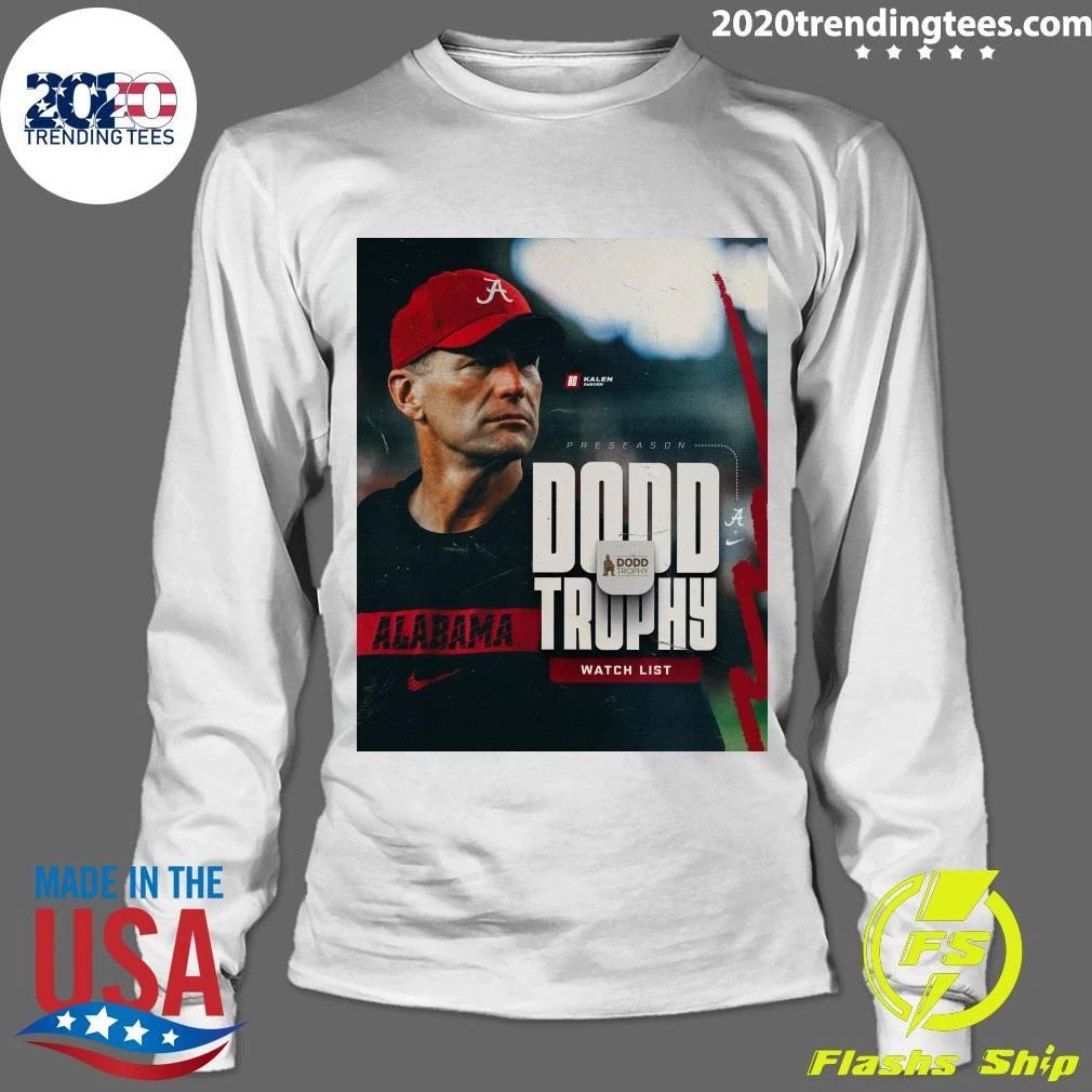 Coach Kalen DeBoer has been named to the 2026 The Dodd Trophy Preseason Watch List Shirt