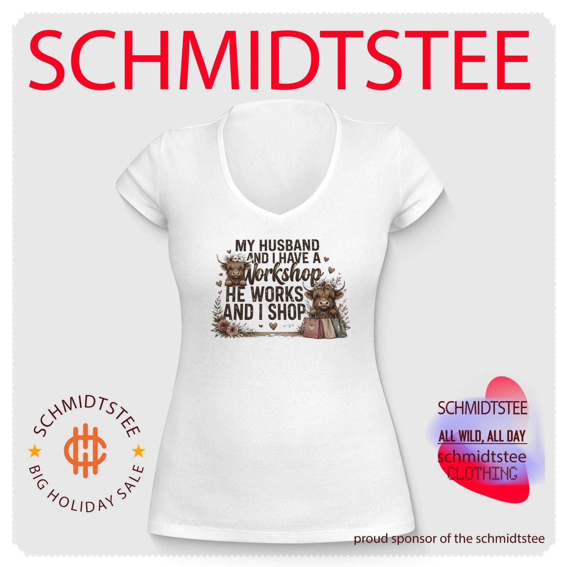 My husband and I have a workshop he works and I shop shirt