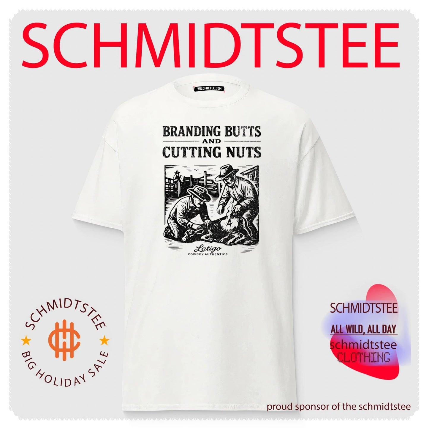 Branding Butts and Cutting Nuts Cowboy Authentics Vintage shirt