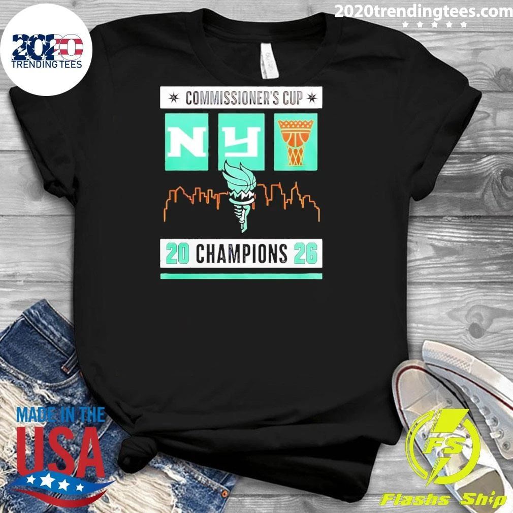 New York Liberty Commissioner’s Cup 2026 Champions Distressed Shirt
