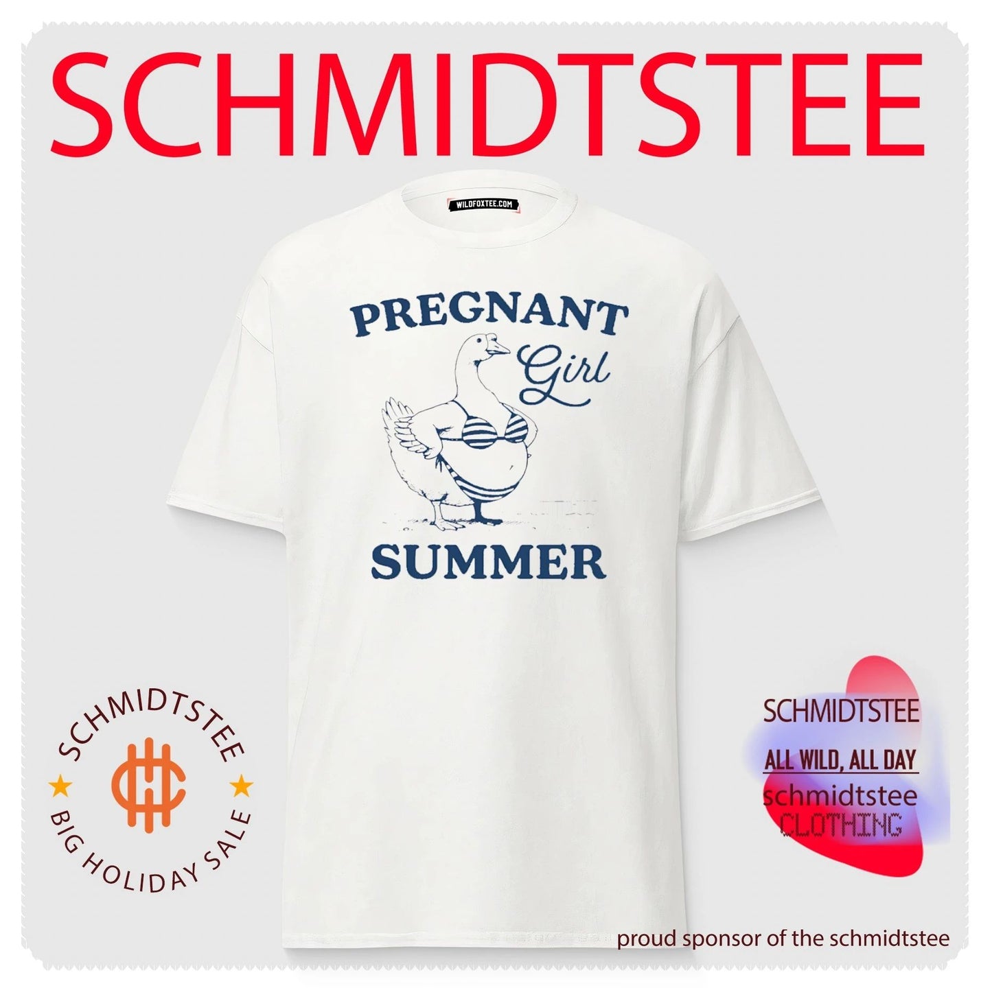 Pregnant Girl Summer Goose in Bikini funny animal shirt