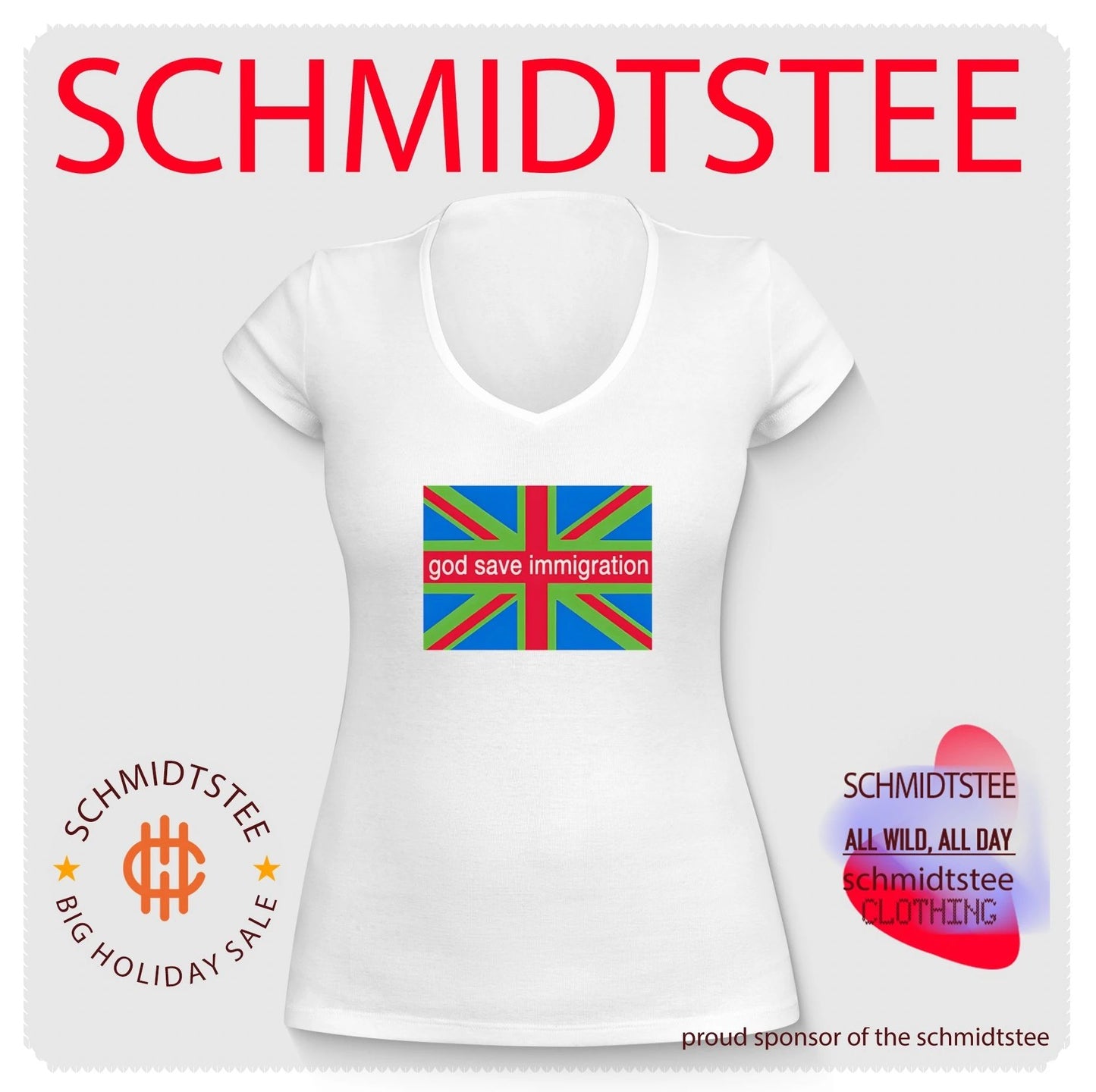 God Save Immigration British Flag political protest shirt