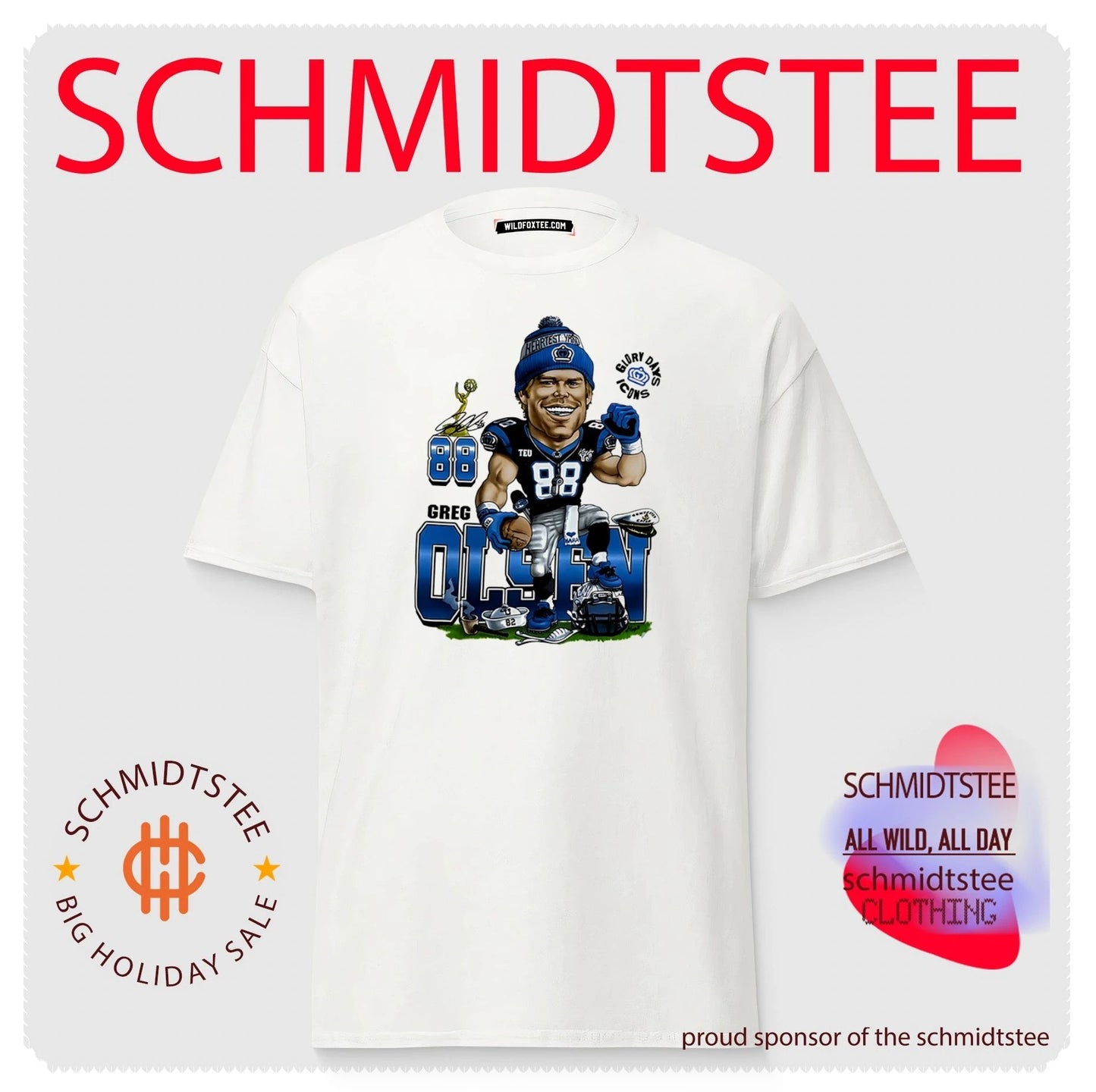 Greg Olsen Carolina Panthers Glory Days Icons Caricature shirt