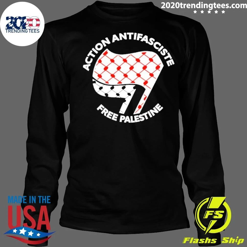 Action Antifasciste Free Palestine Antifa Shirt