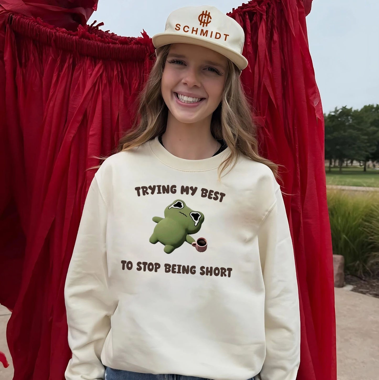 Trying my best to stop being short crying frog shirt