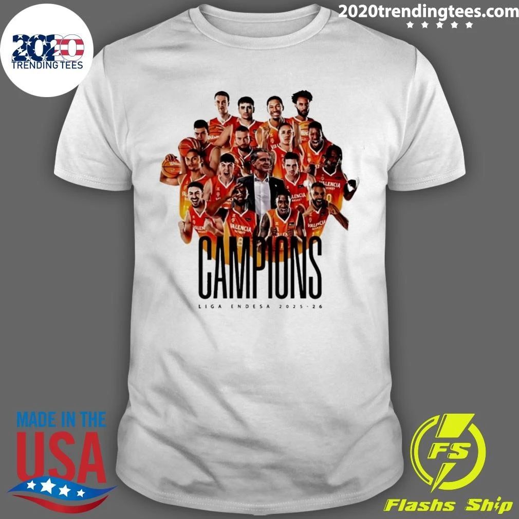 Valencia Basket 2025-2026 Liga Endesa Champions Basketball Tee Shirt