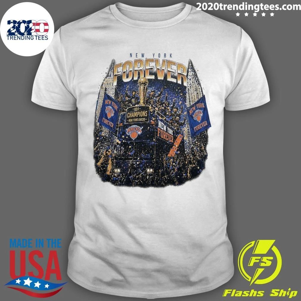 2026 NBA Finals Champions New York Forever Knicks Cream Parade Shirt