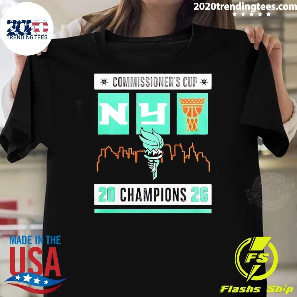 New York Liberty Commissioner’s Cup 2026 Champions Distressed Shirt