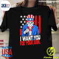 Patriotic Halloween Zombie Uncle Sam Want Soul USA I Want You For Your Soul Shirt
