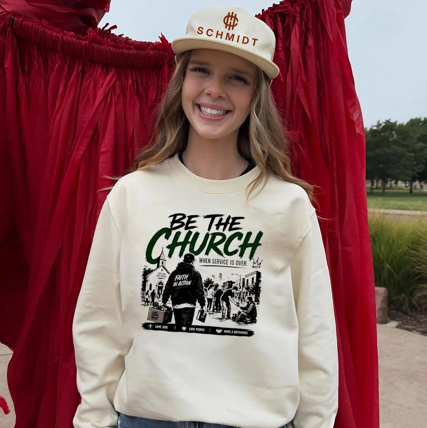 Be the church when service is over love God love people make a difference shirt