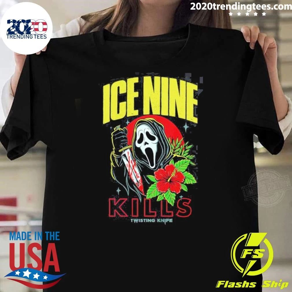 Ice Nine Kills Summer Of Silence 2026 Collection Ghostface Twisting Knife Aloha Sidney Tee Shirt