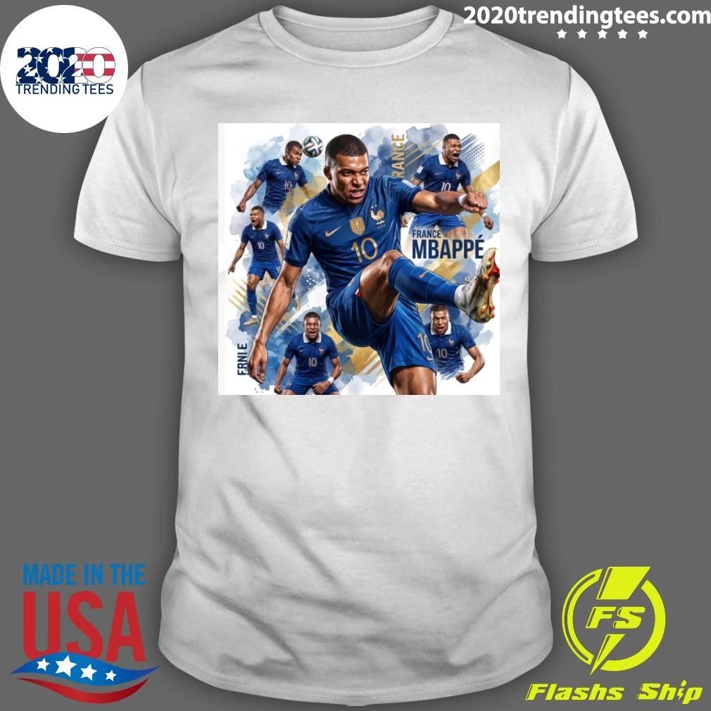 Kylian Mbappé France National Team Soccer Legend Collage Graphic Shirt