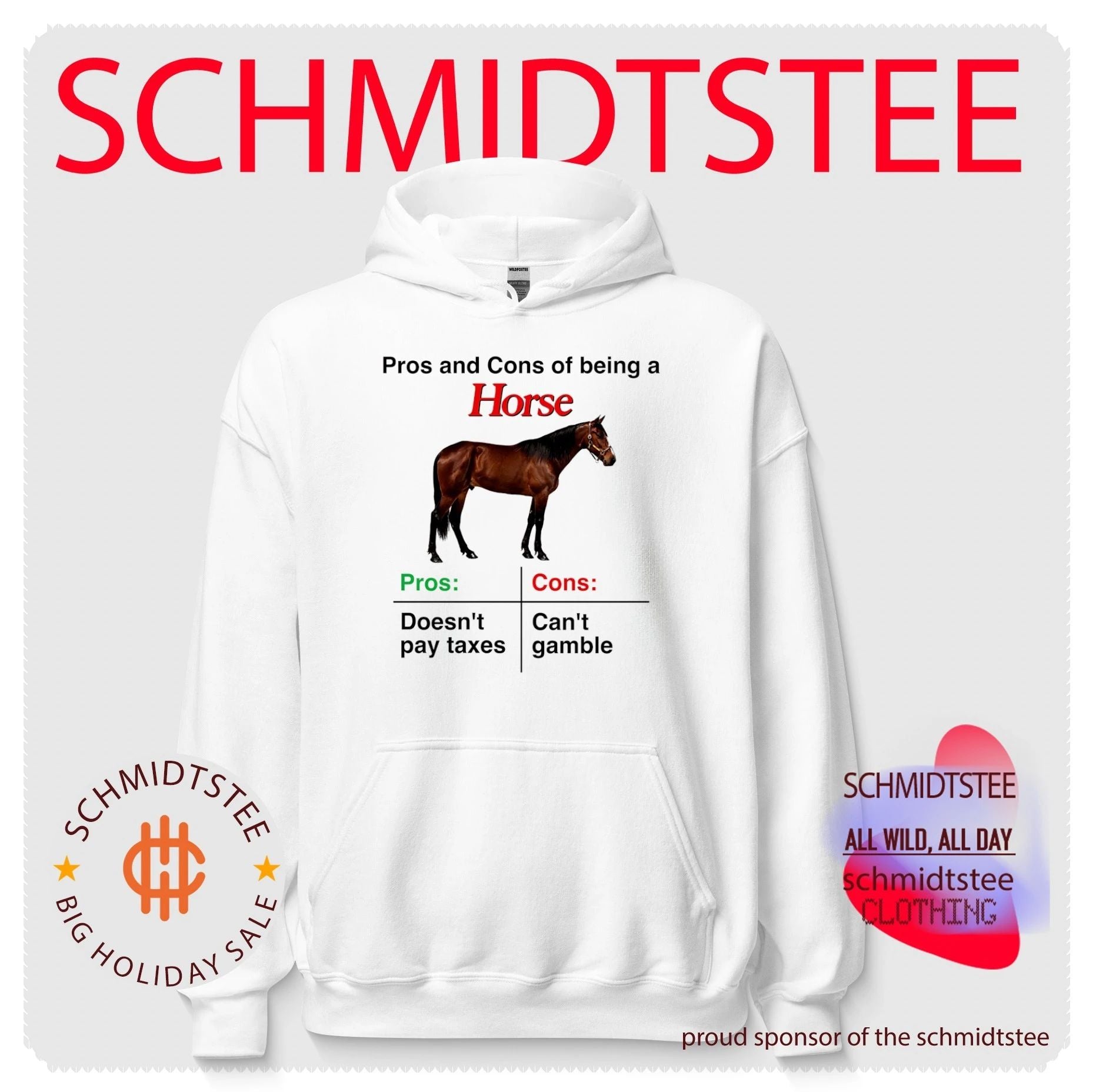 Pros and Cons of Being a Horse funny animal shirt
