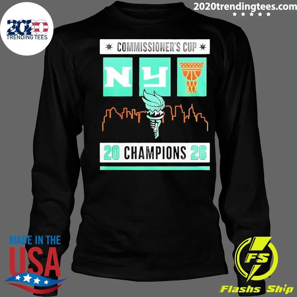 New York Liberty Commissioner’s Cup 2026 Champions Distressed Shirt