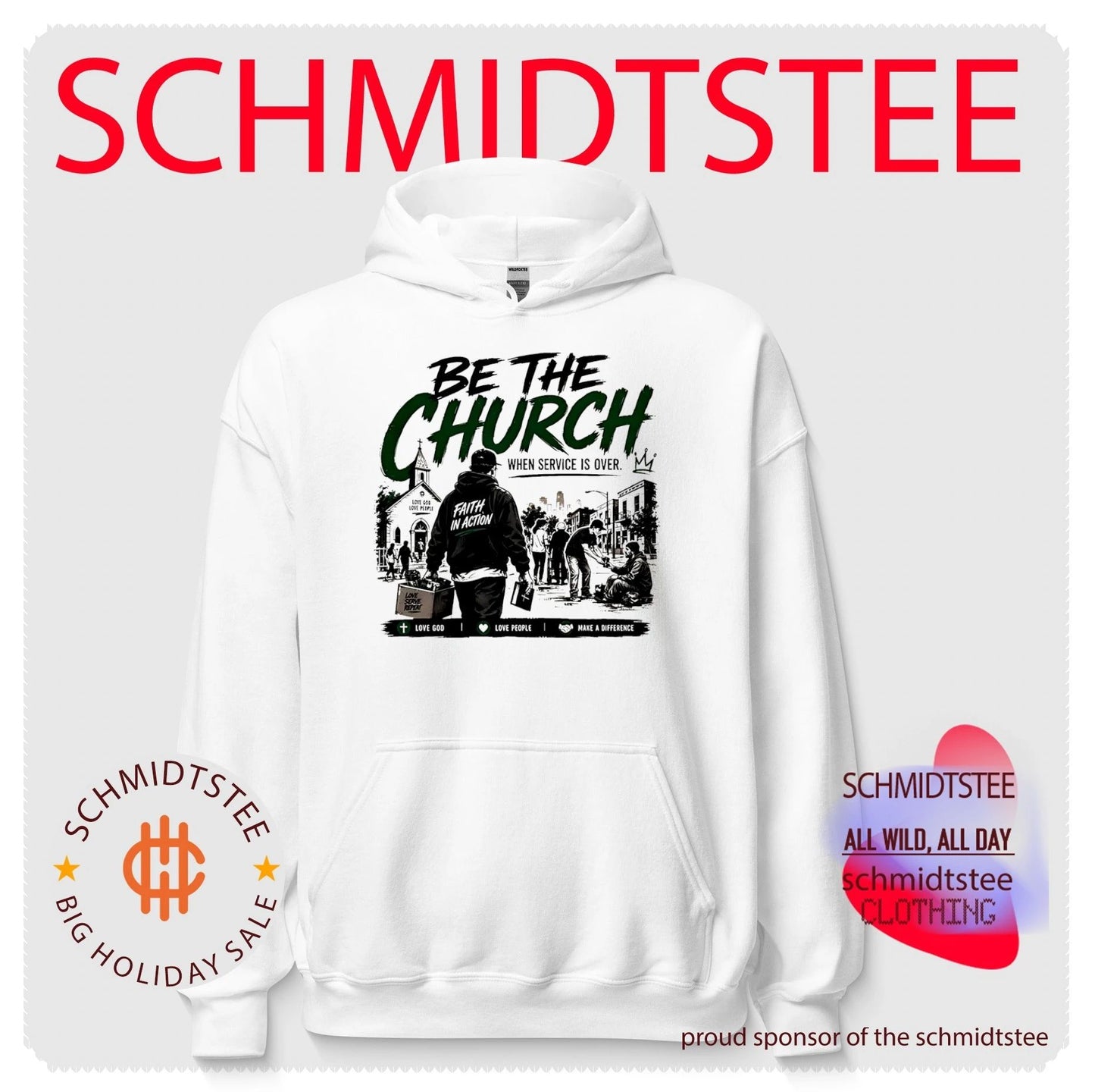 Be the church when service is over love God love people make a difference shirt