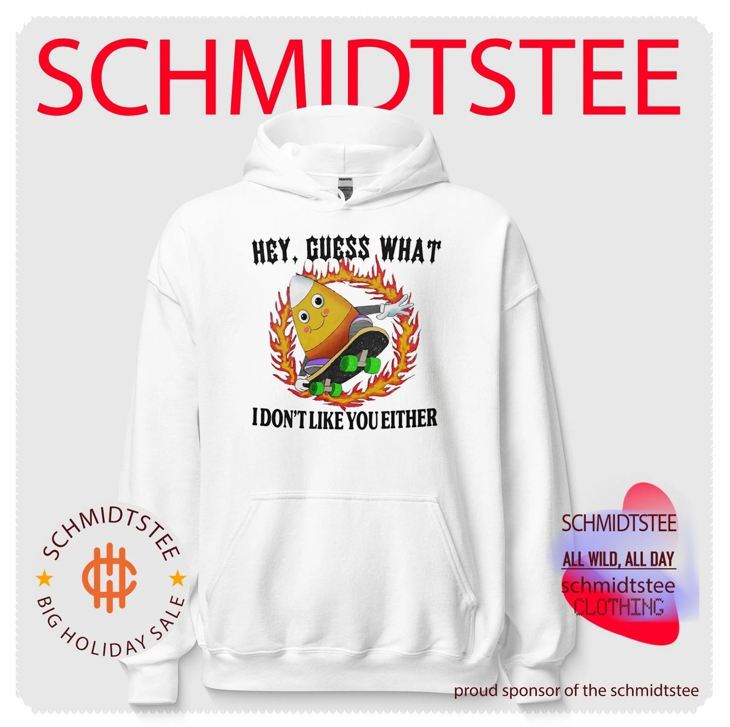 Candy Corn Skateboarder Hey Guess What I Don’t Like You Either shirt